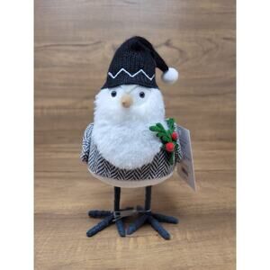 Wondershop Target Fabric Bird Decorative Figurine w/ Black Hat & Holly - Iskall